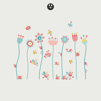 Kids wall sticker Happy flowers