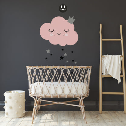 happy pink cloud sticker