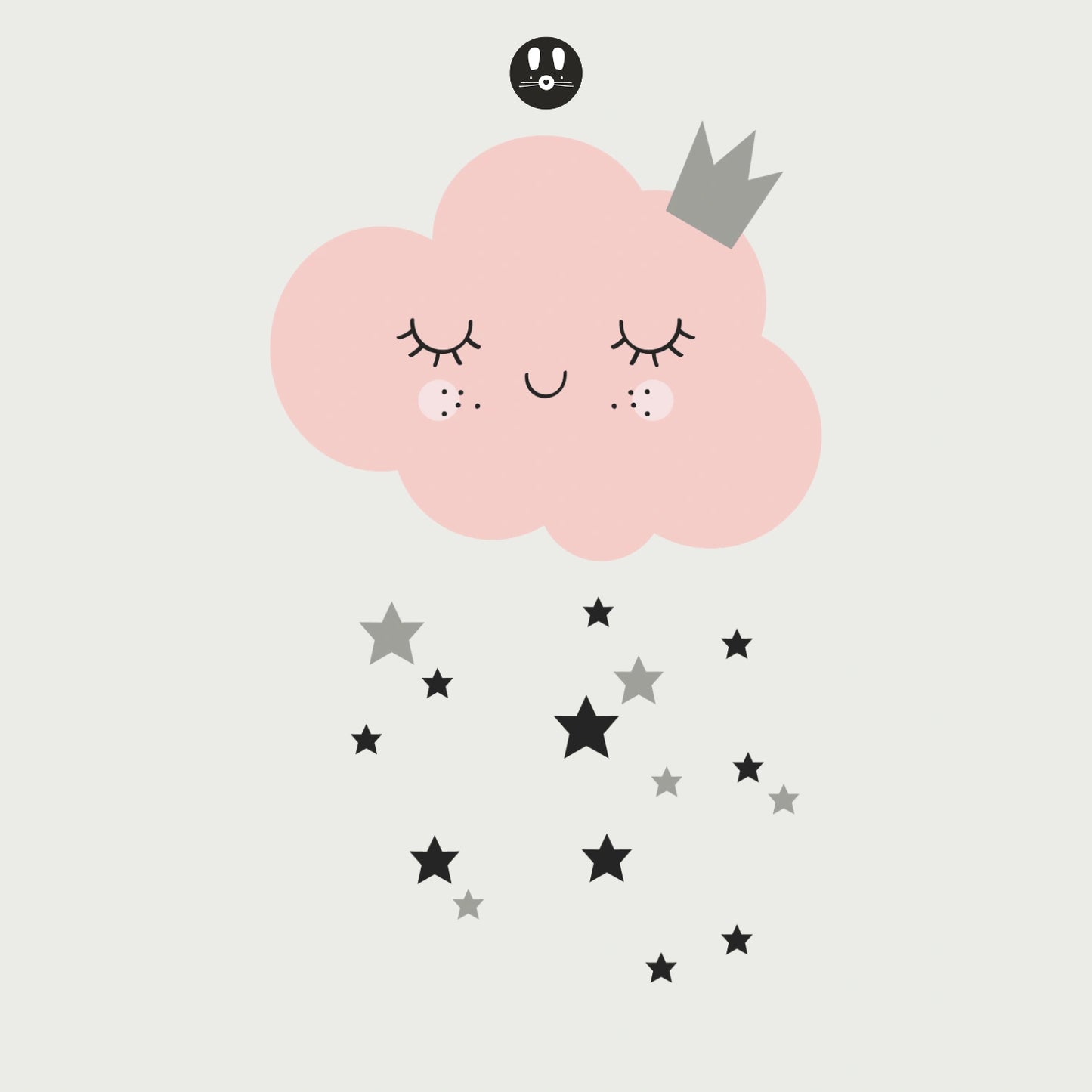 happy pink cloud sticker