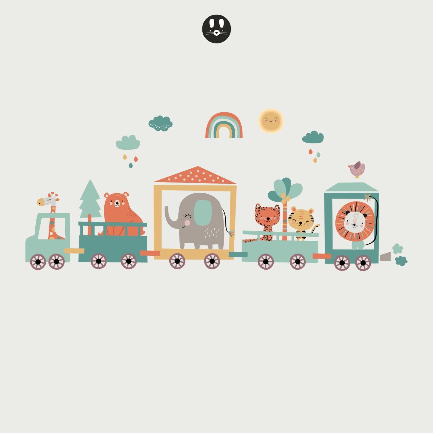 Happy Animals Train Sticker