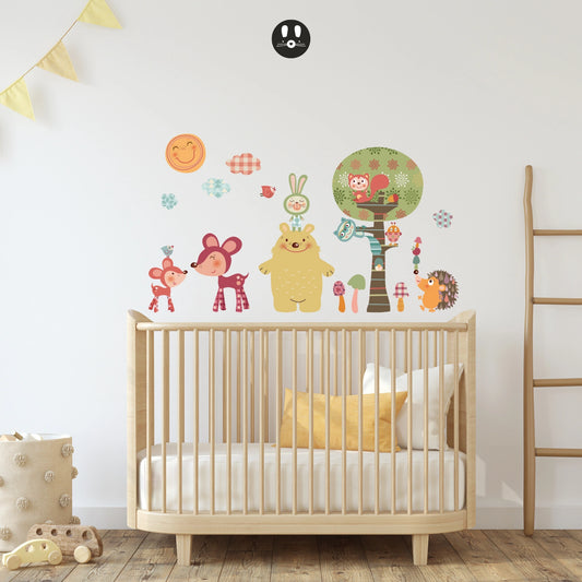 Sticker mural pour enfant Animaux amis de la Foret