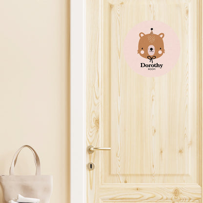 Wall sticker baby names doors flowers round