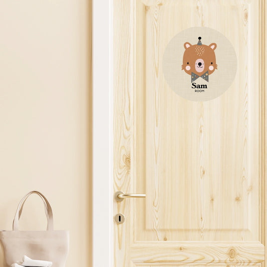 Vinilo bebes nombres puerta cara animales osito