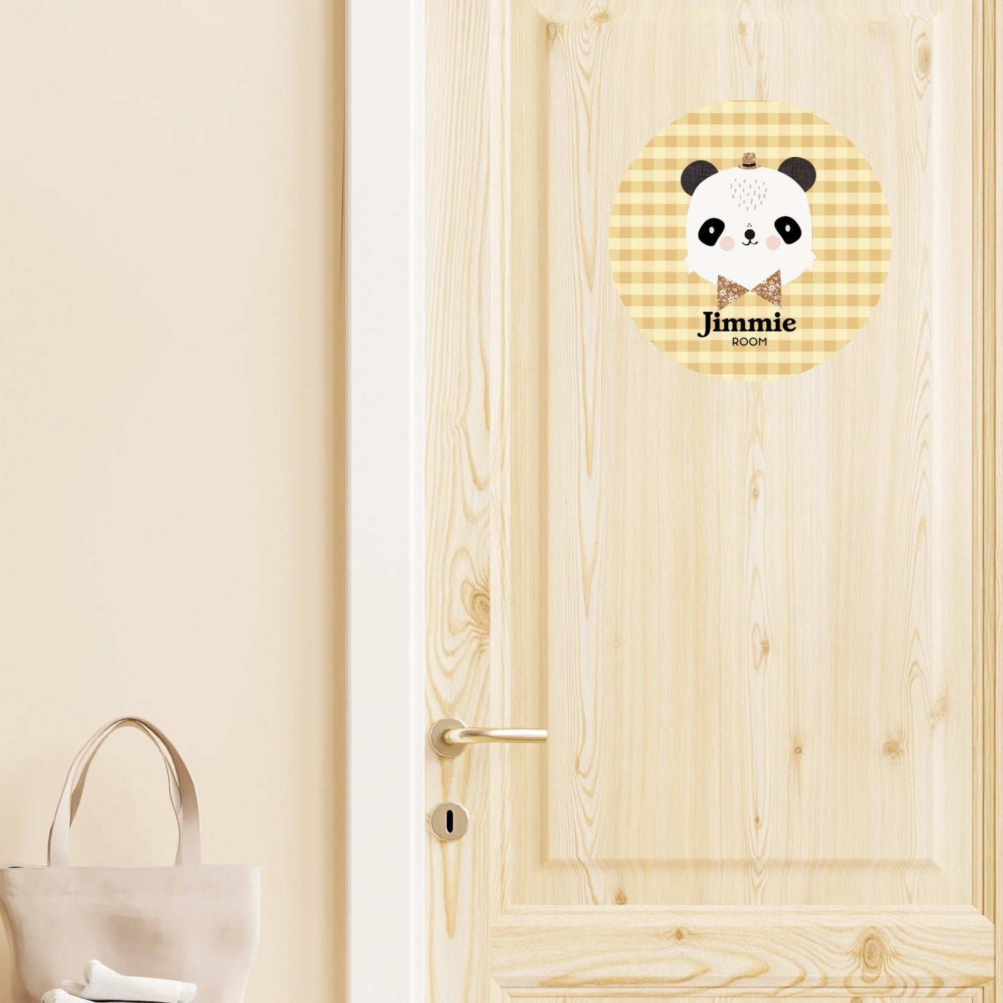 Wall sticker baby names doors flowers round