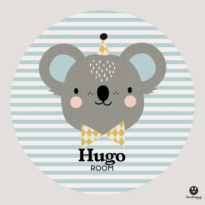Wall sticker baby names doors flowers round