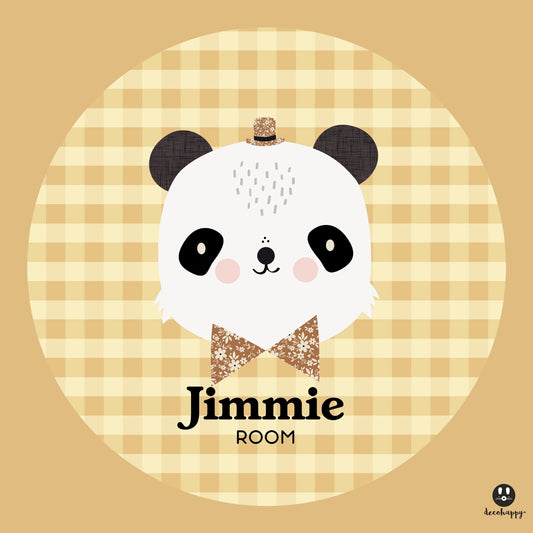 Vinilo bebes nombres puerta cara animales panda boy