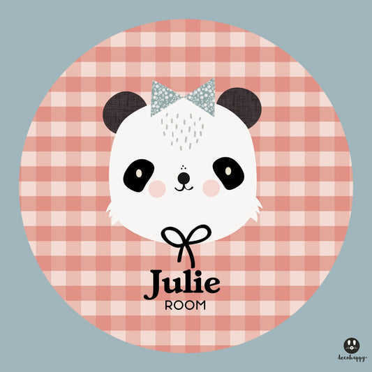 Vinilo bebes nombres puerta cara animales panda girl