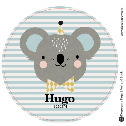 Wall sticker baby names doors flowers round