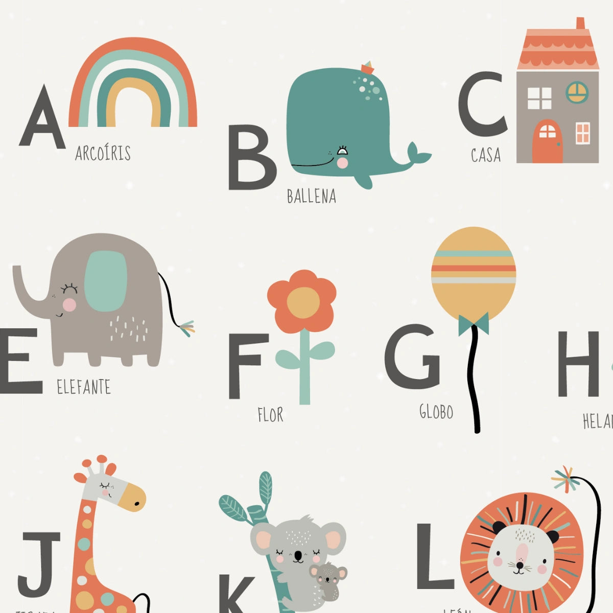 Lámina infantil Abc happy