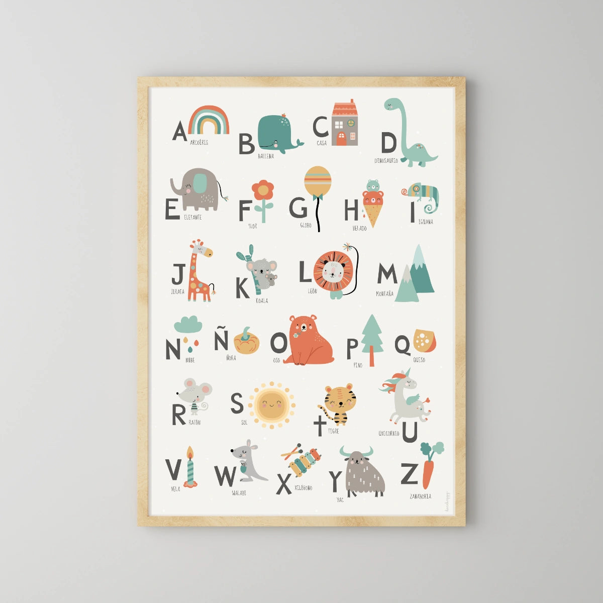 Lámina infantil Abc happy