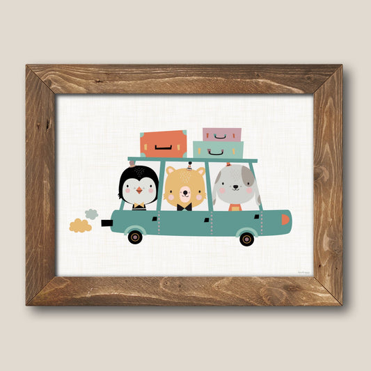 Roadtrip three friends children's print