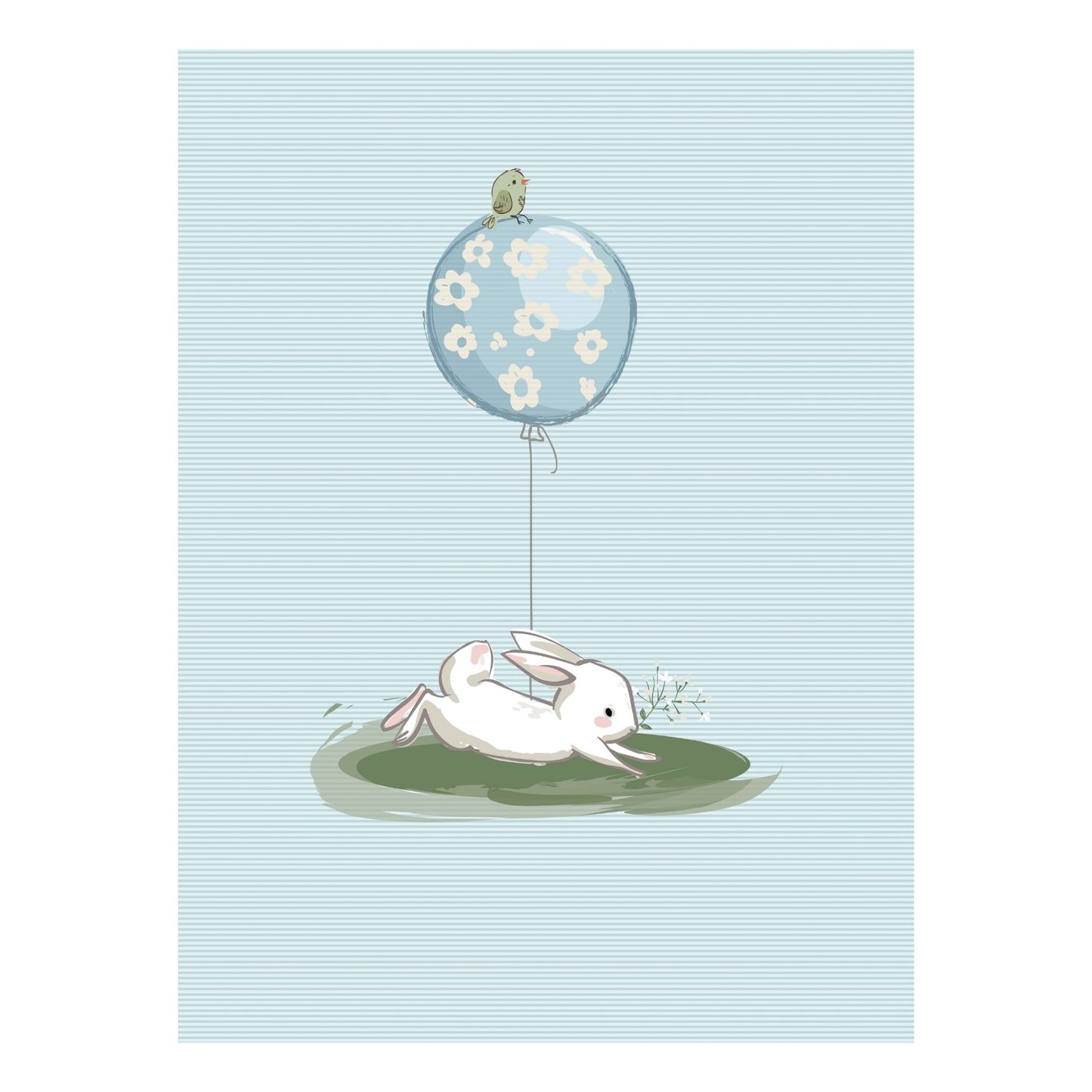 Balloon rabbit fairy tale children's print