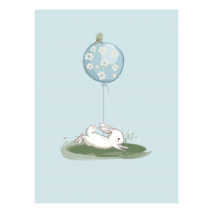 Balloon rabbit fairy tale children's print