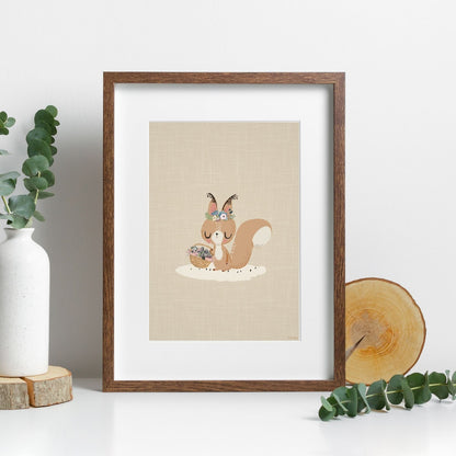 Squirrel fairy tale children's print