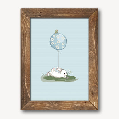 Balloon rabbit fairy tale children's print