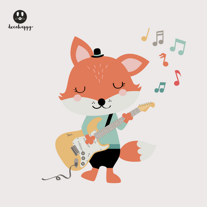 Musician animal trio kids wall sticker