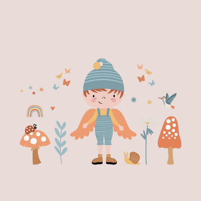 Vinilo infantil duende feliz del bosque