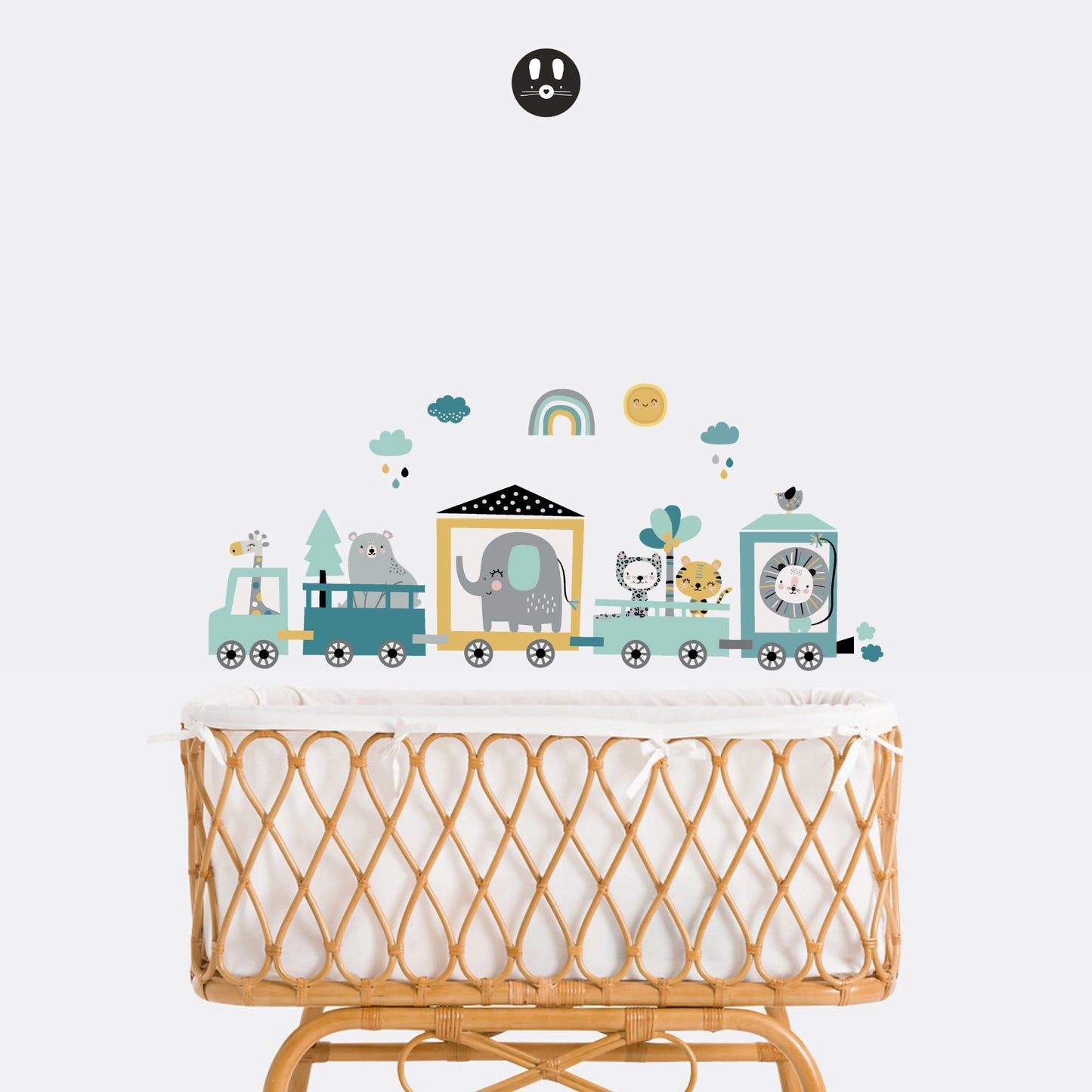 Vinile trenino per bambini animali felici mentine