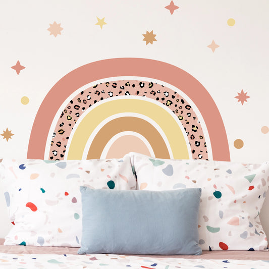 Vintage roses rainbow bed headboard sticker