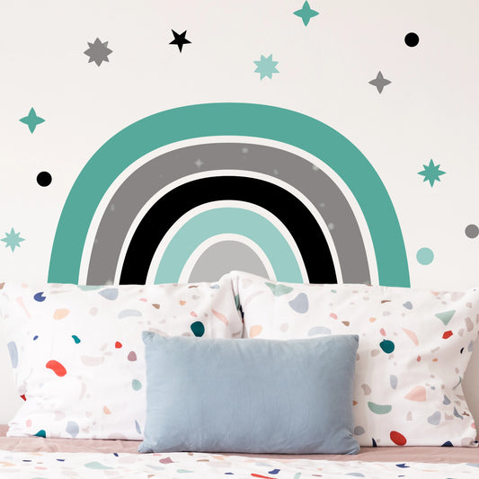 Mint Rainbow Bed Headboard Wall sticker