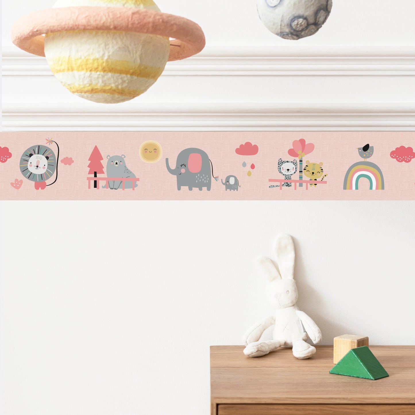 Bordo per bambini nella giungla ROSA