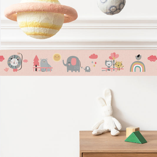 Pink jungle children's border