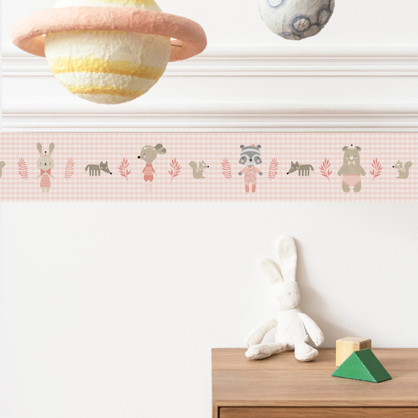 Frise enfant Animaux Train Rose