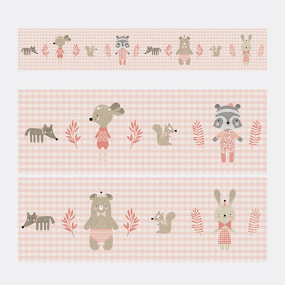 Frise enfant Animaux Train Rose