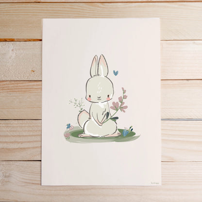 Stampa per bambini con la storia del coniglietto