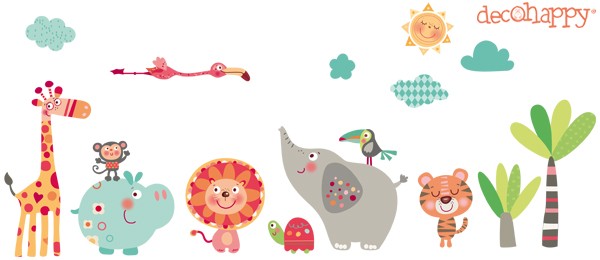 Vinilo infantil animales selva