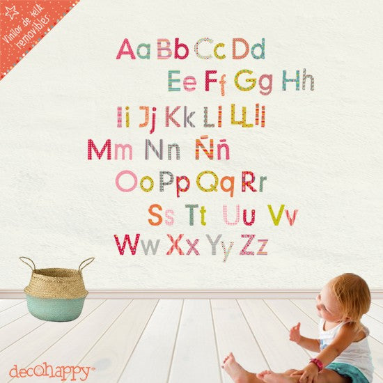 Vinilo infantil de tela Abc niñas