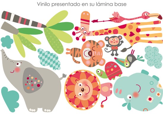 Vinilo infantil animales selva