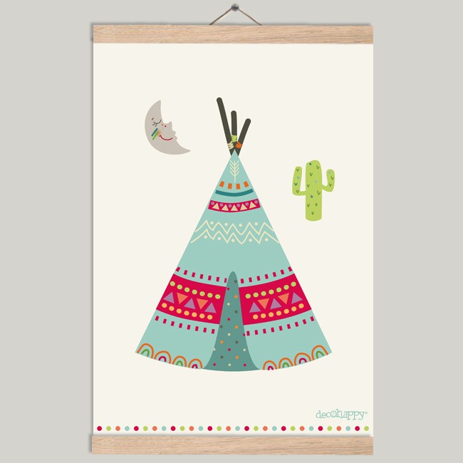 Lámina infantil Tipi indio