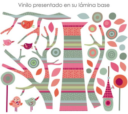 Vinilo infantil Arbol Multicolor