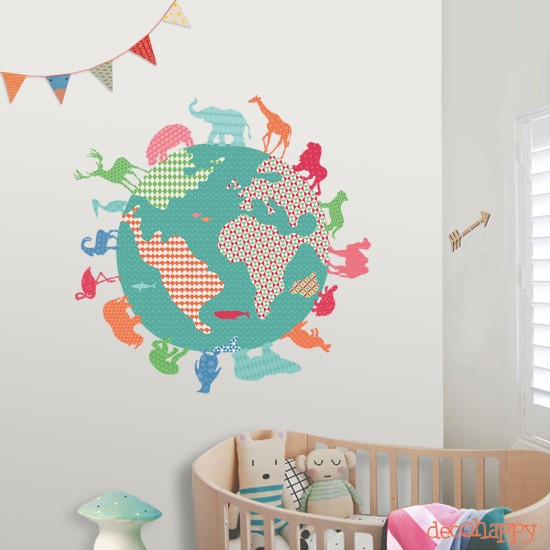 Vinilo infantil Mundo Feliz Decohappy