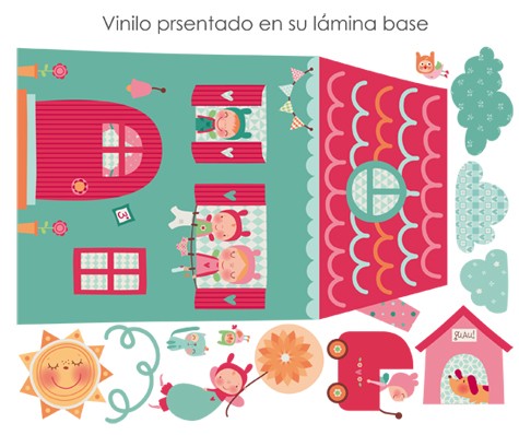 Vinilo infantil Casita Duendes