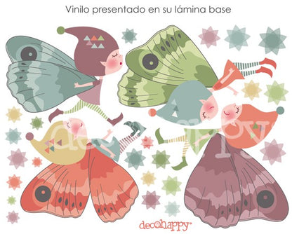 Vinilo infantil de tela duendes del bosque imagine