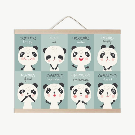 Lámina infantil panda emociones