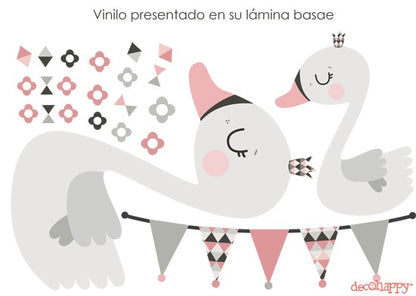 Vinilo infantil Cisnes