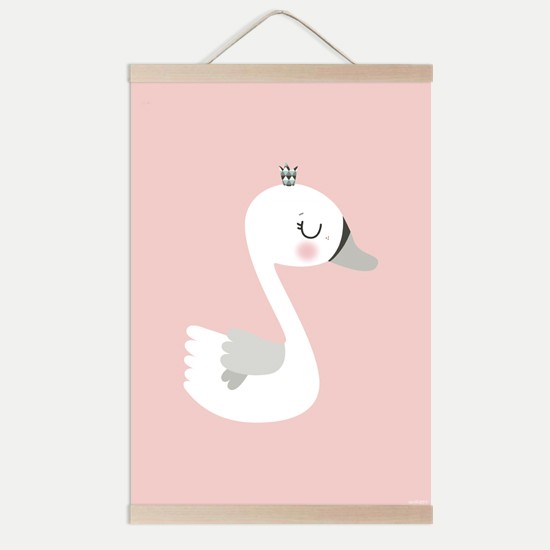 Lámina infantil cisne rosa