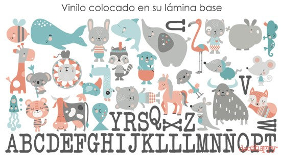 vinilo infantil de tela Abc colores