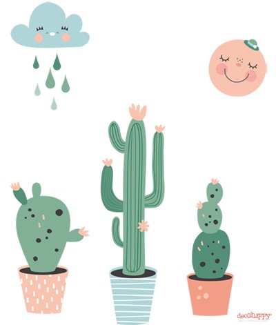 Vinilo infantil Trío de Cactus 