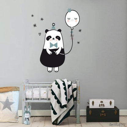 Vinilo infantil panda globo nordic