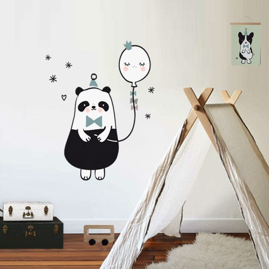 Vinilo infantil panda globo nordic