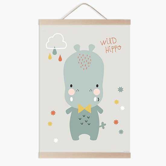 Lámina infantil wild hippo