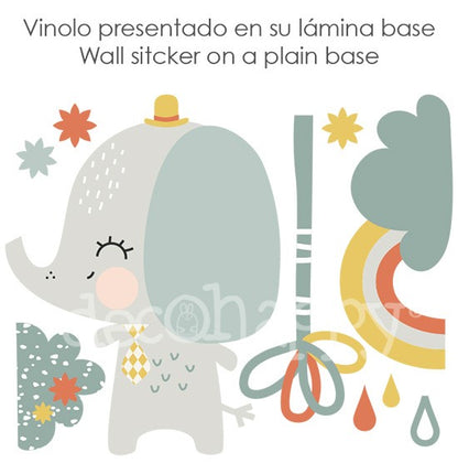 Vinilo infantil de tela wild elephant