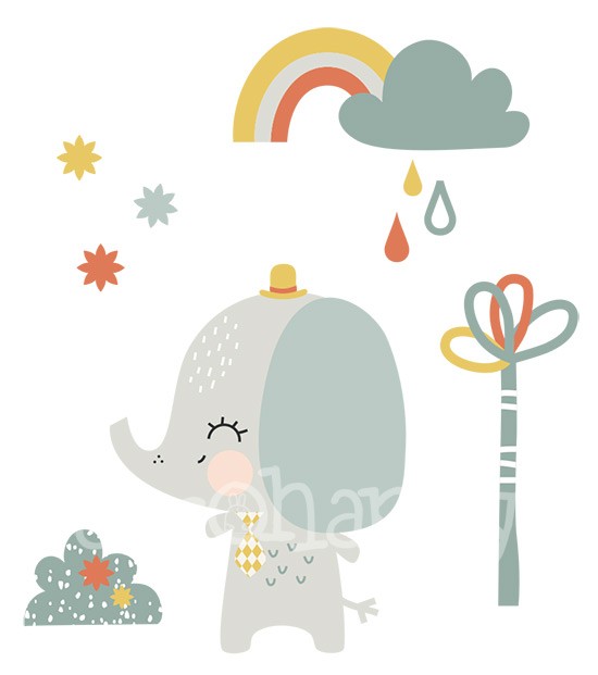 Vinilo infantil wild elephant