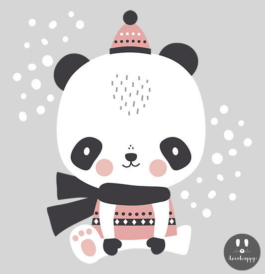 Vinilo bebe Cutte panda rosa