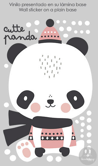 Vinilo bebe Cutte panda rosa