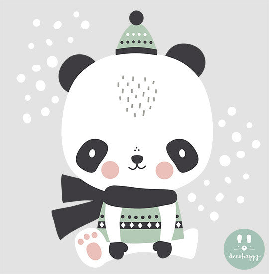 Vinilo bebe Cutte panda menta